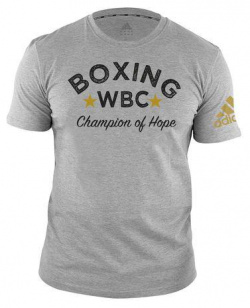 Футболка Boxing Tee WBC Champion Of Hope серая Adidas adiWBCTB01 из