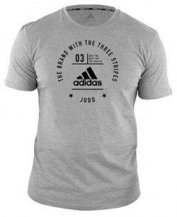 Футболка The Brand With Three Stripes T Shirt Judo серо черная Adidas adiCL01J С
