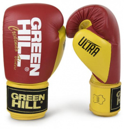 Боксерские перчатки ULTRA красно желтые  14oz Green Hill BGU 2241