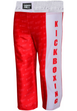 Детские штаны для кикбоксинга kick kids KBT 4058K Red Green Hill Брюки