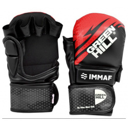 Перчатки MMA  IMMAF черно красные Green Hill MMI 602