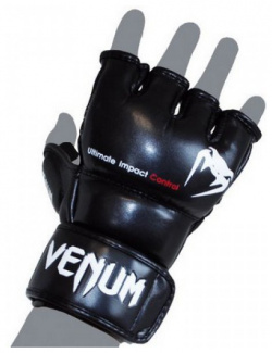 Перчатки ММА Impact MMA Gloves  Skintex Leather Black Venum 0123 L/XL