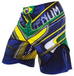Шорты ММА Brazilian Hero Fight Shorts  Yellow/Blue/Green Venum