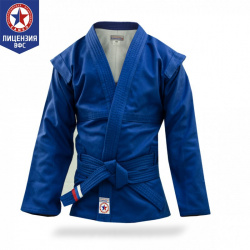 Куртка для САМБО взрослая синяя (Атака)  одобренная ВФС Крепыш Я 32 2
