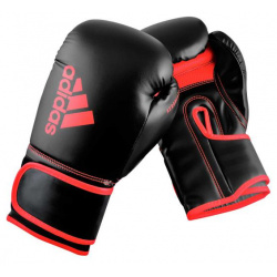 Перчатки боксерские Hybrid 80 черно красные  10 унций Adidas adiH80