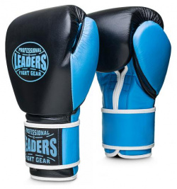 Перчатки боксерские LEADERS WAVE BK/LBL  10 oz LS2WV