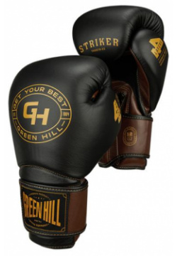 Боксерские перчатки STRIKER черный/коричневый  16oz Green Hill THBGTR 02