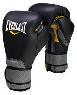 Перчатки боксерские Pro Leather Strap  на липучке 10 OZ Черный Everlast 691001 Т
