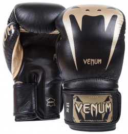Перчатки боксерские Giant 3 0 Black/Gold Nappa Leather  10 унций Venum PSyes М