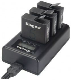 Зарядное устройство тройное KingMa Triple charger для GoPro Hero 5/6/7/8 BM043 