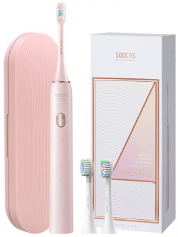 Электрическая зубная щетка Soocas Weeks X3U (в комплекте 2 доп  насадки) Розовая