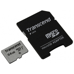 Карта памяти Transcend MicroSDXC 300S 64 Гб UHS I Class 1 (U1)  10 TS64GUSD300S A