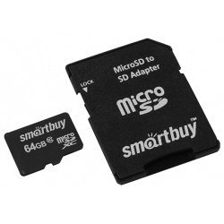 Карта памяти SmartBuy MicroSDXC 64 Гб Class 10 SB64GBSDCL10 01LE
