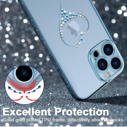 Чехол PQY Wish для iPhone 13 Pro Max Синий Изящный и утонченный