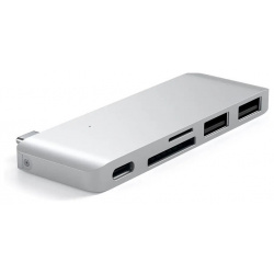 Хаб Satechi Type C Pass through USB HUB для Macbook 12" Серебро ST TCUPS