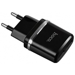 Сетевой адаптер HOCO C12 Smart Чёрный + кабель MicroUSB 1м 