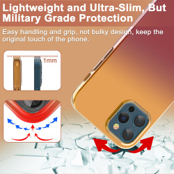 Чехол PQY Aurora для iPhone 12 Pro Max Оранжевый Красный Kingxbar IP 12/12  Series (Orange R
