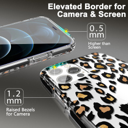 Чехол PQY Glamour для iPhone 12/12 Pro Leopard Kingxbar IP Series 