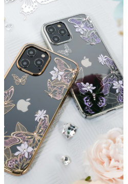 Чехол PQY Butterfly для iPhone 12 Pro Max Фиолетовый/Серебро Kingxbar IP  Series Purple/S