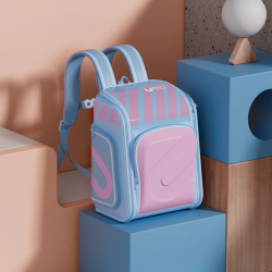 Рюкзак школьный UBOT Full open Suspension Spine Protection Schoolbag 18L Голубой/розовый UB021 