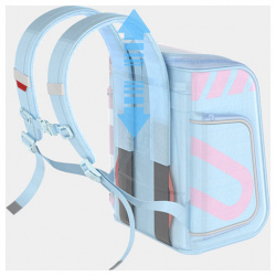 Рюкзак школьный UBOT Full open Suspension Spine Protection Schoolbag 18L Голубой/розовый UB021