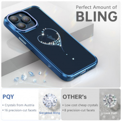 Чехол PQY Wish для iPhone 15 Pro Max Синий Утончённый и изящный накладка