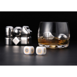 Охлаждающие камни для напитков Circle Joy Stainless Steel Quick Frozen Ice Cubes 6 шт  (серебро) CJ BK02