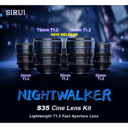 Объектив Sirui Nightwalker 75mm T1 2 S35 RF Чёрный MS75R B 