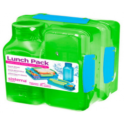 Набор 2 контейнера и бутылка 475 мл Sistema Lunch зелёный DMH 1590 