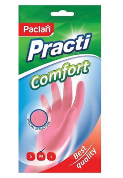 Перчатки резиновые Paclan Comfort M розовый DMH 407650 