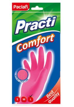 Перчатки резиновые Paclan Comfort L розовый DMH 407660 