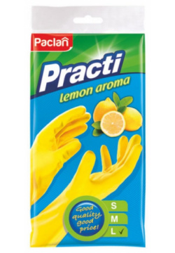 Перчатки резиновые с ароматом лимона Paclan L жёлтый DMH 407632 