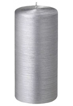 Свеча цилиндр 15 см Bougies la Francaise серебро DMH 7393 