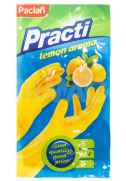 Перчатки латексные с запахом лимона Practi Lemon Aroma M Paclan DMH 407623 017674 