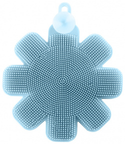 Губка для мытья посуды силиконовая Gipfel Clean Series голубой цветок DMH 51849 