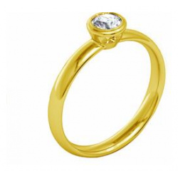 Помолвочное кольцо из жёлтого золота 585° с 1 бриллиантом 0 19 ct 3/5  арт R НП 061 Rings Ru