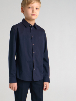 Рубашка текстильная на кнопках для мальчика School by PlayToday