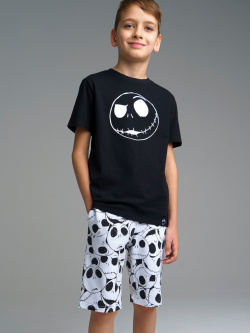 Комплект Family look для мальчика: футболка с флуоресцентным принтом  шорты PlayToday
