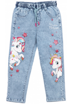 Брюки текстильные джинсовые для девочек PlayToday Kids 