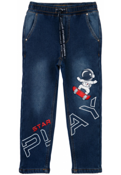 Брюки текстильные джинсовые утепленные флисом для мальчиков PlayToday Kids Д