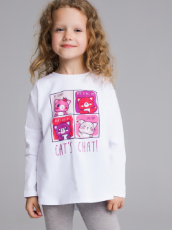 Фуфайка трикотажная для девочек (футболка с длинными рукавами) PlayToday Kids