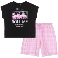 Комплект для женщин: фуфайка трикотажная (футболка)  шорты текстильные PlayToday Adults