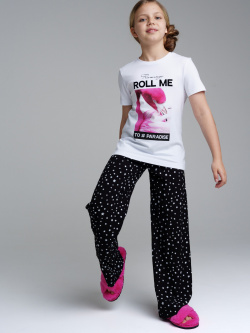Комплект для девочек: фуфайка трикотажная (футболка)  брюки текстильные PlayToday Tween