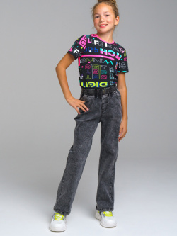 Брюки текстильные джинсовые для девочек PlayToday Tween 