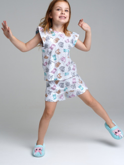Пижама трикотажная для девочек PlayToday Kids Пижама: футболка  шорты