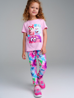 Комплект трикотажный для девочек: фуфайка (футболка)  брюки (легинсы) PlayToday Kids
