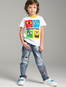 Брюки текстильные джинсовые для мальчиков PlayToday Kids 