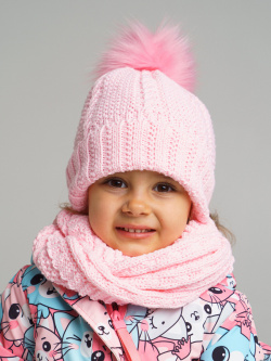 Комплект детский вязаный для девочки: шапка  снуд PlayToday Newborn Baby