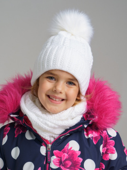 Комплект вязаный для девочки: шапка  снуд PlayToday Kids