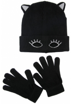 Комплект вязаный для девочки: шапка  перчатки PlayToday Kids